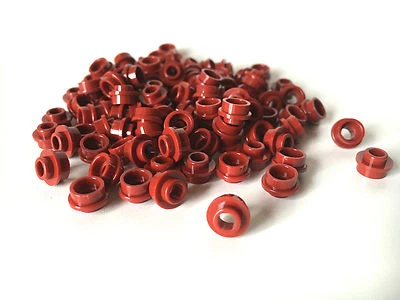 LEGO ®  100 Rundplatten dunkel rot ( dark red ) mit Loch in der Noppe   - Bild 1 von 3