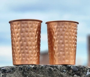 Custom Engraved 2 Copper Tumblers with Personalized Inside Base - Perfect Gift - Picture 1 of 8