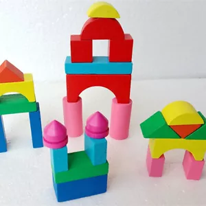 26Pcs/Set 3D Shapes Geometric Solids Wooden Math Games Toys - Picture 1 of 5
