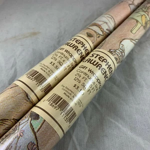 STEPHEN LAWRENCE TOY DOLL / BEAR GRAPHIC GIFT WRAPPING VTG SEALED ROLL LOT RARE - Picture 1 of 8