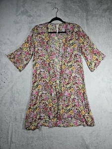 Bellatrix 100% Seide Blumen Staubmantel Strickjacke 3/4 Ärmel geblümt Größe S/M Neu ohne Etikett  - Bild 1 von 15