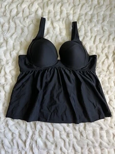 Beachsissi Tankini Padded Swim Top Black Women’s Size XL NEW Adjustable Straps - Picture 1 of 6