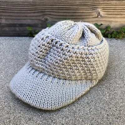 Chapéu feminino de malha estilo exército militar tamanho único cinza tamanho único acrílico - Imagem 1 de 4