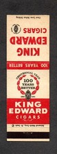 1961 KING EDWARD CIGARS CENTENNIAL Unused Front Strike Matchbook Cover