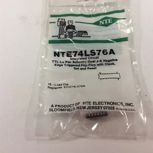 (2) NTE NTE74LS76A IC TTL − Dual J−K Flip−Flop with Preset and Clear - Lot of 2 - Picture 1 of 5