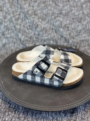 Sandalia Birkenstock Arizona de piel de oveja a cuadros para mujer talla 37 Foto 1 de 4