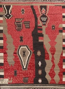 Geometric Moroccan Oriental Area Rug Hand-knotted Wool Living Room Carpet 8'x11' - Picture 1 of 12