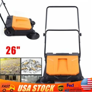26" Industrial Hand-push Sweeping Sweeper Walk-behind Floor Sweeper 2720㎡/H - Picture 1 of 13