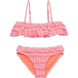 ROXY Toddler Girl's 2 Pc Pink Neon Coral Flutter Bikini Swimsuit Set 2/3/4/5 - Picture 1 of 2