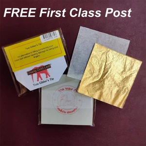 Gold Leaf Gilding Sheets 24K Colour 12 Grams Art Crafts Design With Gilder's Tip - Picture 1 of 8