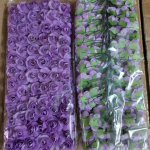 144Pc Mini Artificial Flowers Bouquet Small Paper Rose Heads Wedding Party Decor - Picture 1 of 18