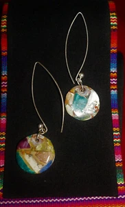 Peruvian 950 sterling silver earrings - energetic stones - Picture 1 of 12