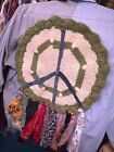 Crochet Mandala Peace Sign Hippie Boho Style Vintage Upcycled Top