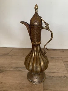 Antique Middle Eastern Engraved Brass Tea Pot - Picture 1 of 7