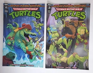 Teenage Mutant Ninja Turtles: Saturday Morning Adventures 4A & 2C TMNT Comic Lot - Imagen 1 de 2