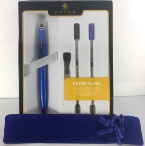 CROSS TECH2 DUAL-FUNKTION STYLUS STIFT METALLIC BLAU - SCHWARZE TINTE AT0652F-6/17 - Bild 1 von 6