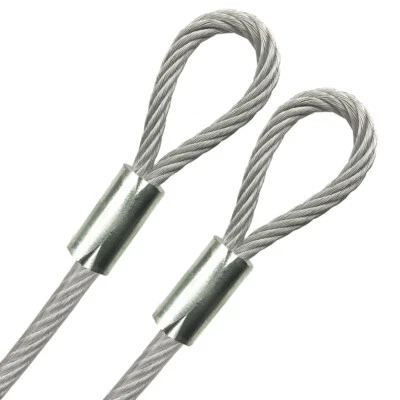 Looped End 3/16" Vinyl Coated Galvanized Steel Cable 7x19, 1/8" Core, 1ft - 70ft - Image 1 of 3