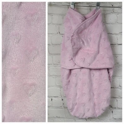 Vitaminas Bebé Rosa Corazón Minky Punto Velboa Envoltura 0-6 Meses Recién Nacido Foto 1 de 4