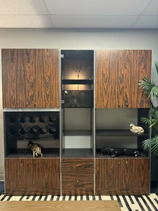 Vintage Rosewood Laminate 3 Piece Wall Unit  - Picture 1 of 10