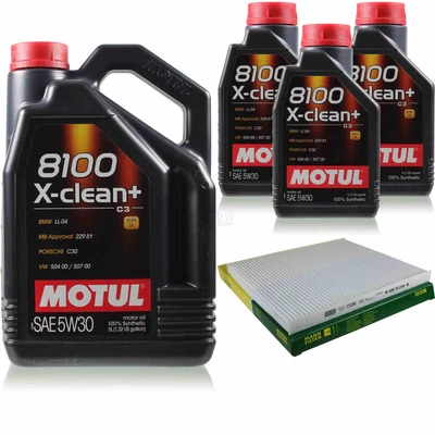 MOTUL 8 L 5W-30 OLIO MOTORE + FILTRO UOMO per Hyundai Genesis Coupe Tucson JM 2.0 - Immagine 1 di 4
