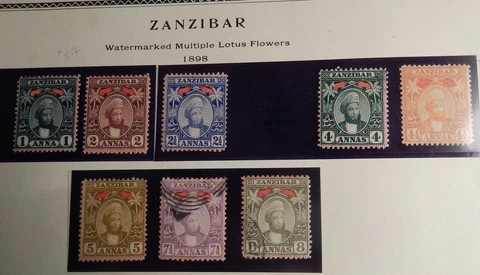 Zanzibar Scott # 57-58A, 60-61B, Part-Set of 8, Mixed Mint & Used Cover