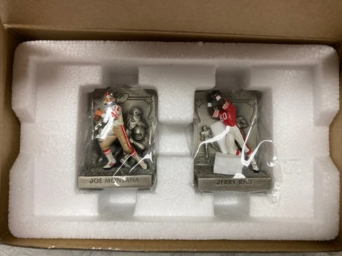 Joe Montana Jerry Rice Longton Crown Pewter Mini Statues 49ers Cover