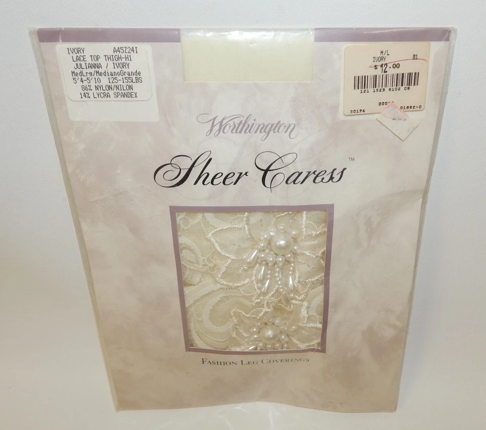 Worthington Transparente Caricia Encaje Top Muslo Pierna Cubiertas Julianna Marfil - Nuevo de Lote Antiguo Foto 1 de 2