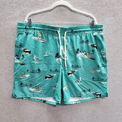 Traje de baño Merona para hombre XL azul baúles surf tablas barcos palmeras bolsillos Foto 1 de 4