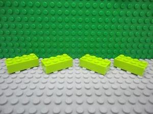 Lego 4 limettengrün 2x4 Steine Block NEU - Bild 1 von 1
