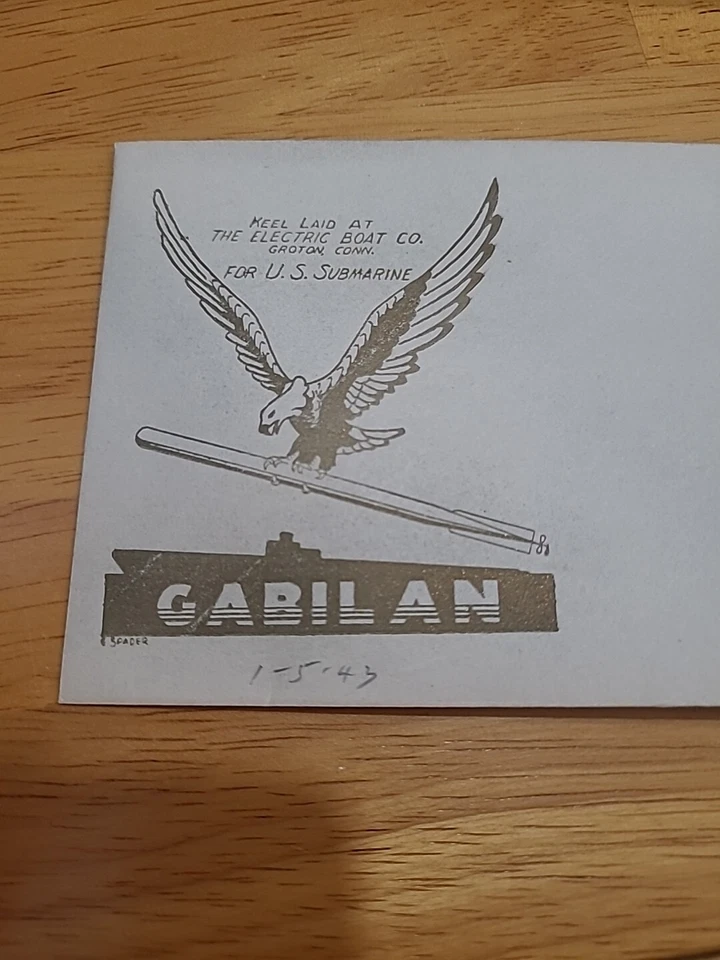 Keel Laying Of The U.S.S. GABILAN FDC Envelope Unmailed. - Image 1 of 1