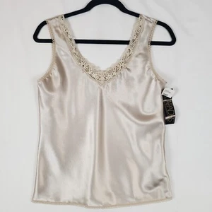 Vintage Escapades Liquid Satin Camisoles Womens Small Tapestry Trim Glossy NOS - Picture 1 of 12