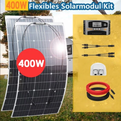 200W 400W 600W Flexibel Solarpanel Solarmodul Kit für Wohnmobil Dächer Camping - Bild 1 von 4