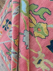 8x10 Oushak Pink Color Adorable Carpet Living Room Area Rug 10x8,9x12, - Picture 1 of 20