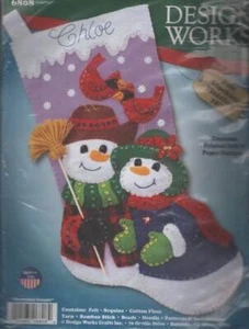 "NUEVO DISEÑO FUNCIONA FIELTRO/LENTEJUELA/CUENTAS KIT DE MEDIAS MUÑECO DE NIEVE PAR 18" - Imagen 1 de 2