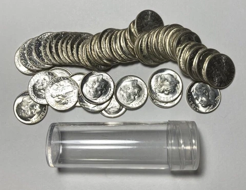 1957 Roosevelt Dime Original Roll Cover