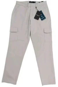 Kenneth Cole Men's Flex Cargo Casual Tapered Stretch Light Grey Pants 32×32 NWT - Picture 1 of 12