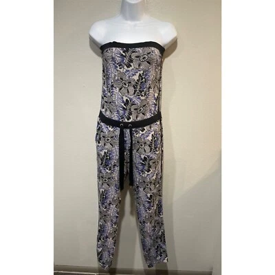 Juicy Couture S Metallic Floral Knit Strapless Jumpsuit - Image 1 of 4