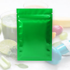 QQ Studio Green Sterile Mylar Resealable Packaging Bags Custom Printing Option