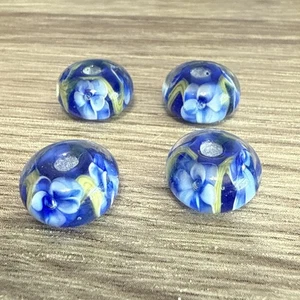 Lampwork Glas Blumen Perlen 4er Set. BD26 - Bild 1 von 2