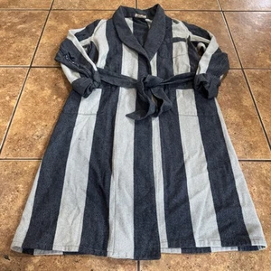 Men's Vtg 1940's Beacon Blanket Bath Robe Belted Striped house Coat Long USA - Picture 1 of 11