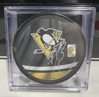 Bryan Rust Signed Pittsburgh Penguins Logo Puck (Beckett COA) - Image 1 of 3