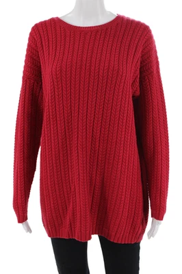 Suéter Pullover Ellen Tracy Mujer Rojo Espiga Cuello Redondo Talla S Foto 1 de 4