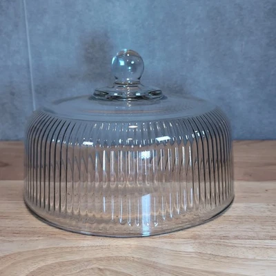 Anchor Hocking Monaco Clear Round Glass Polished Cake Dome STD Crystal - Image 1 of 4