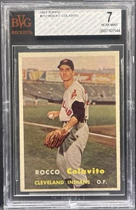1957 Topps - Rocky Colavito #212 (RC) Rookie Cleveland Indians BVG 7 - Picture 1 of 2