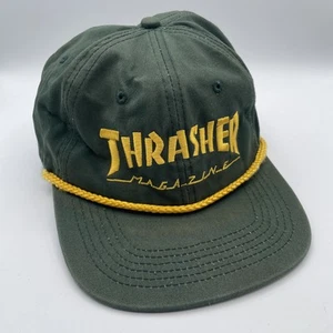Thrasher Mütze Kappe Druckknopflasche grün Seil Skate Herren Trucker Magazin y2k Grunge - Bild 1 von 9