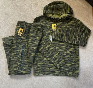 Carhartt Camouflage Boys Fleece Sweatpants & Hoodie Matching Set NEW Size XL - Picture 1 of 13