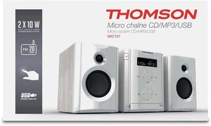Equipo de música estéreo plata blanco micro sistema compacto CD MP3 USB - Thomson MIC101 - Imagen 1 de 3