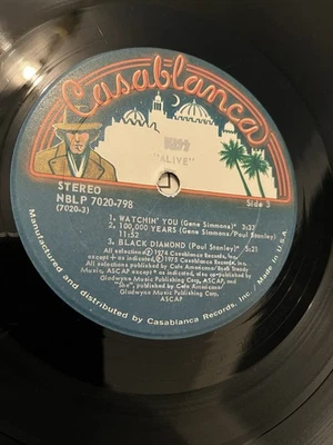KISS Alive! OG 1975 2LP Casablanca Blue Bogart Labels NBLP 7020-798 w/inserts VG - Image 1 of 4