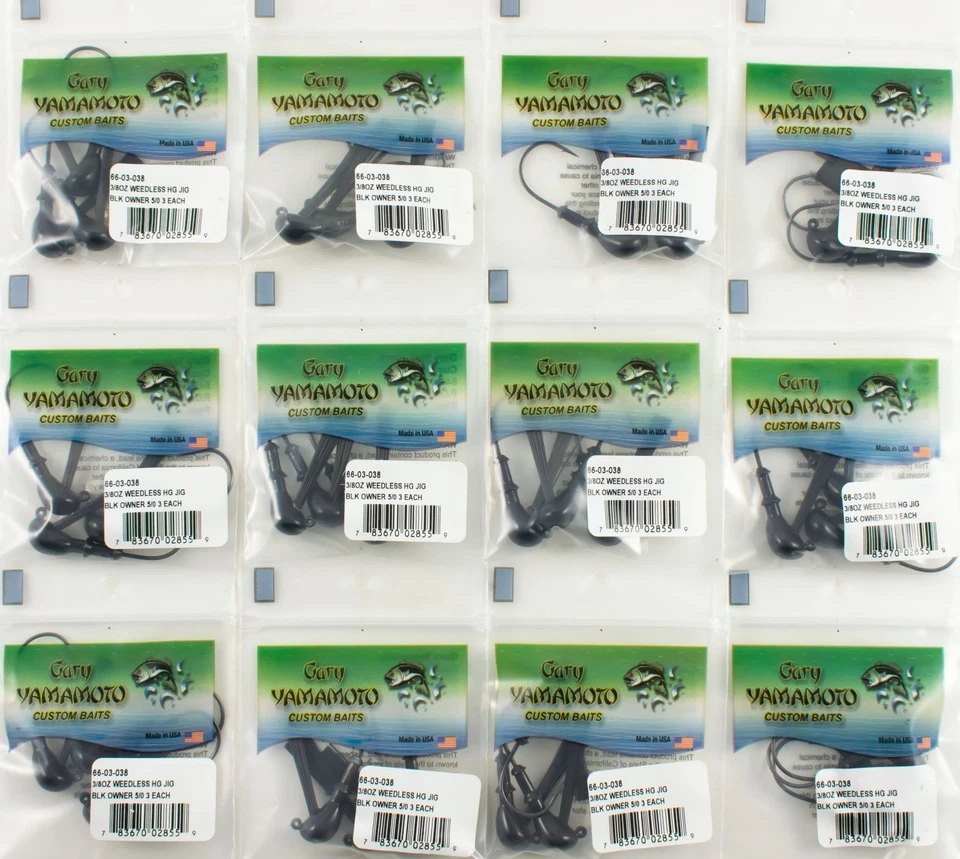 (LOT OF 12) GARY YAMAMOTO OWNER WEEDLESS HG JIG 3/8OZ 5/0 66-03-038 M6218 - Image 1 of 1