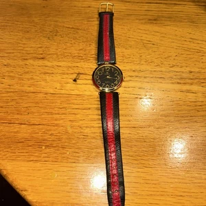 Ladies Red & Blue Leather Band Zeemex Watch - Picture 1 of 8